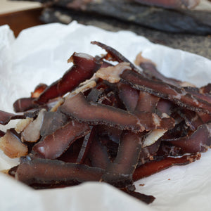 Biltong, just right, seasoned and dried to perfection
